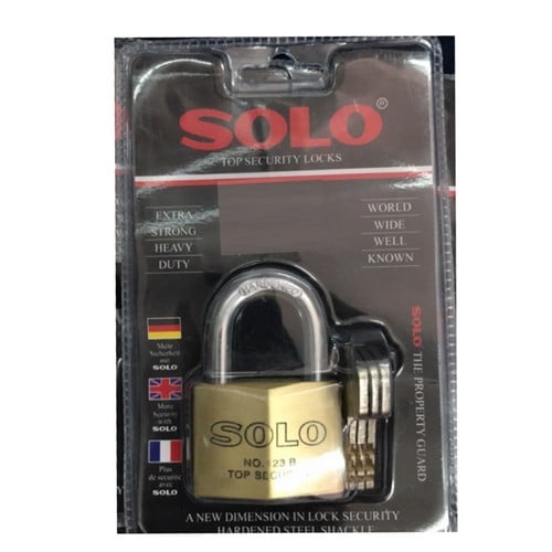 SKI - สกี จำหน่ายสินค้าหลากหลาย และคุณภาพดี | SOLO 123B กุญแจทองเหลืองขัดเงา 50 มิล ห่วงมาตรฐาน